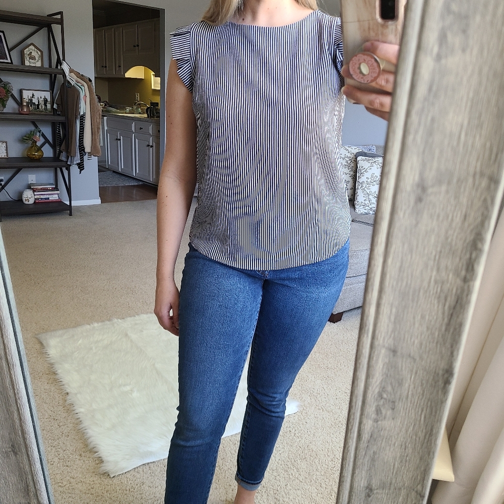 Montaeu Los Angeles Striped Blouce Blue & White - Picture 4 of 14